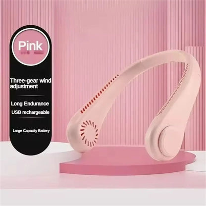 Portable Bladeless Neck Fan with Rechargeable Battery