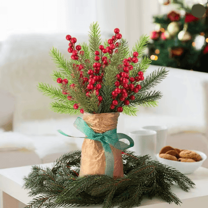 EverJoy Christmas Pine and Berry Branches Set of 10