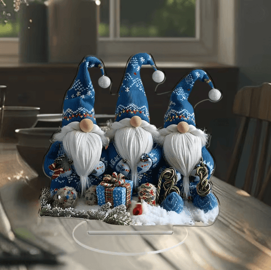 NordicGlow Acrylic Christmas Gnome Tabletop Decor Set of 3
