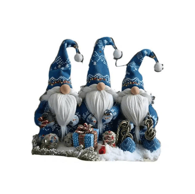 NordicGlow Acrylic Christmas Gnome Tabletop Decor Set of 3