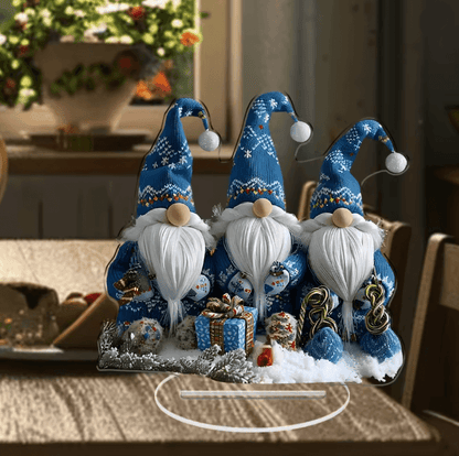 NordicGlow Acrylic Christmas Gnome Tabletop Decor Set of 3