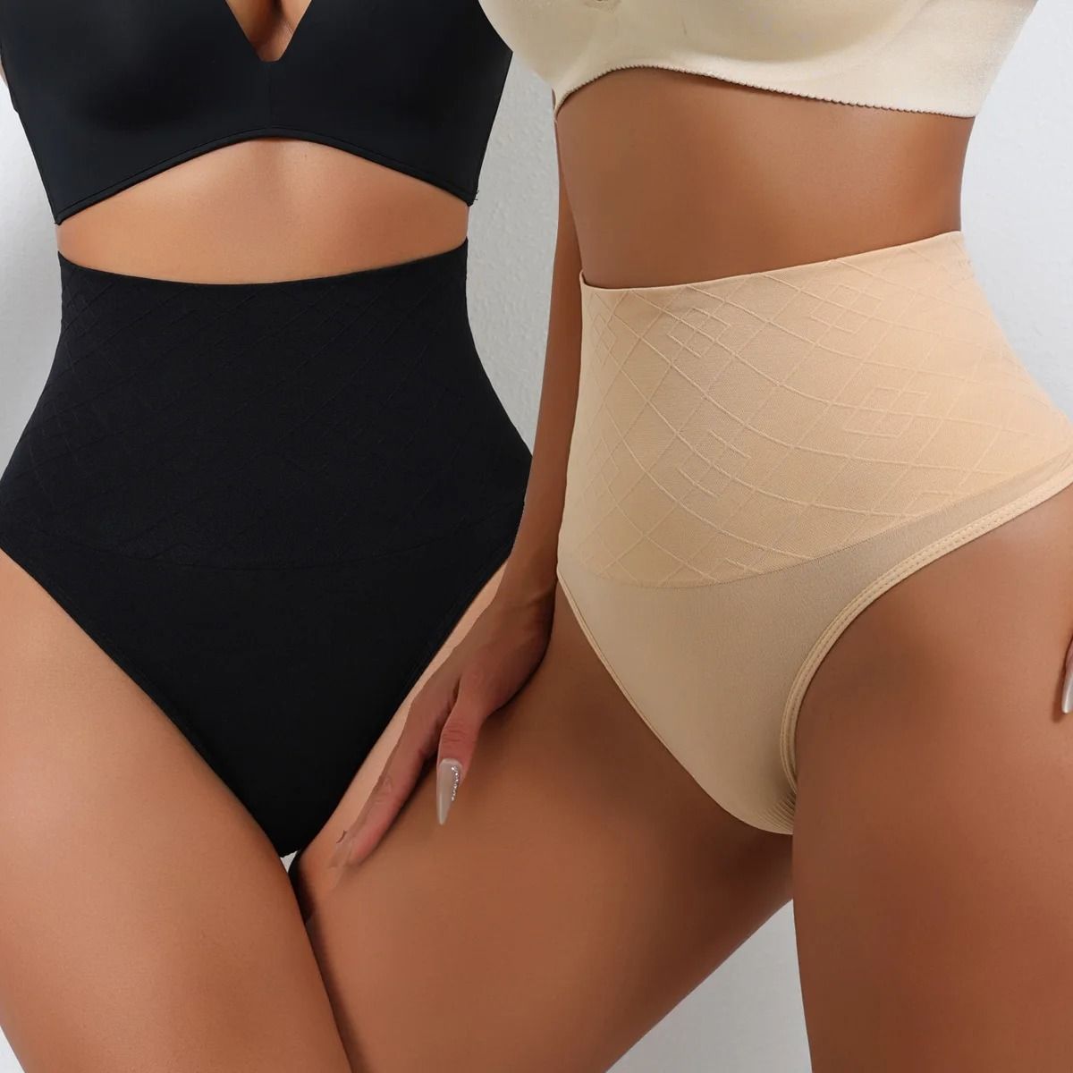 High Waist Seamless Thong Shapewear for Women Tummy Control Underwear