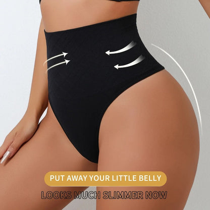 High Waist Seamless Thong Shapewear for Women Tummy Control Underwear