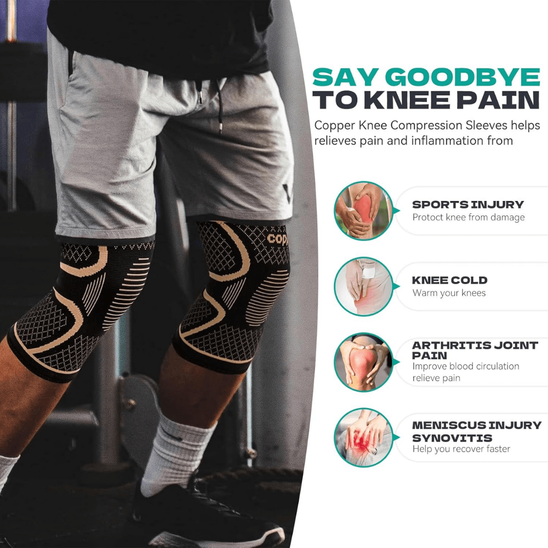 Copper Knee Brace for Arthritis Pain Relief and Sports Support