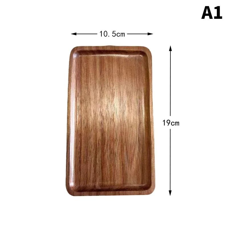 Solid Wood Serving Tray Japanese Style Round Rectangle Dessert Plate