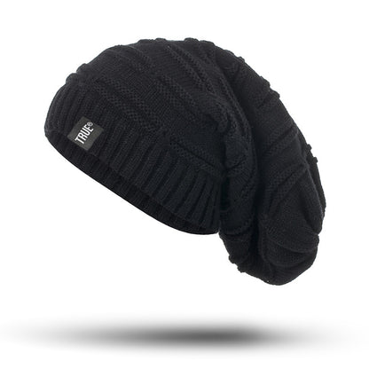 High Quality Long Size Knitted Cap, New Letter Label Winter Hat, Casual Solid Bonnet Beanies for Men and Women