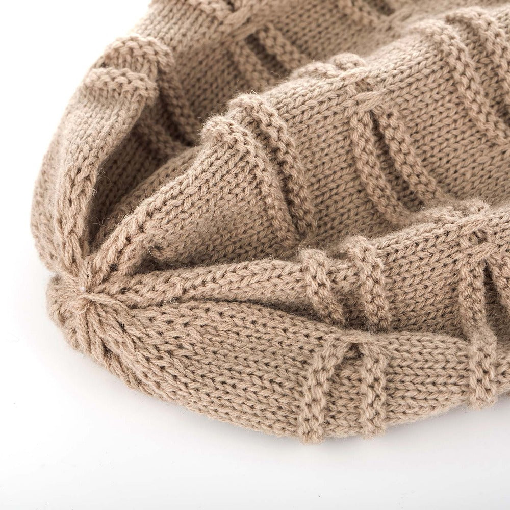 High Quality Long Size Knitted Cap, New Letter Label Winter Hat, Casual Solid Bonnet Beanies for Men and Women