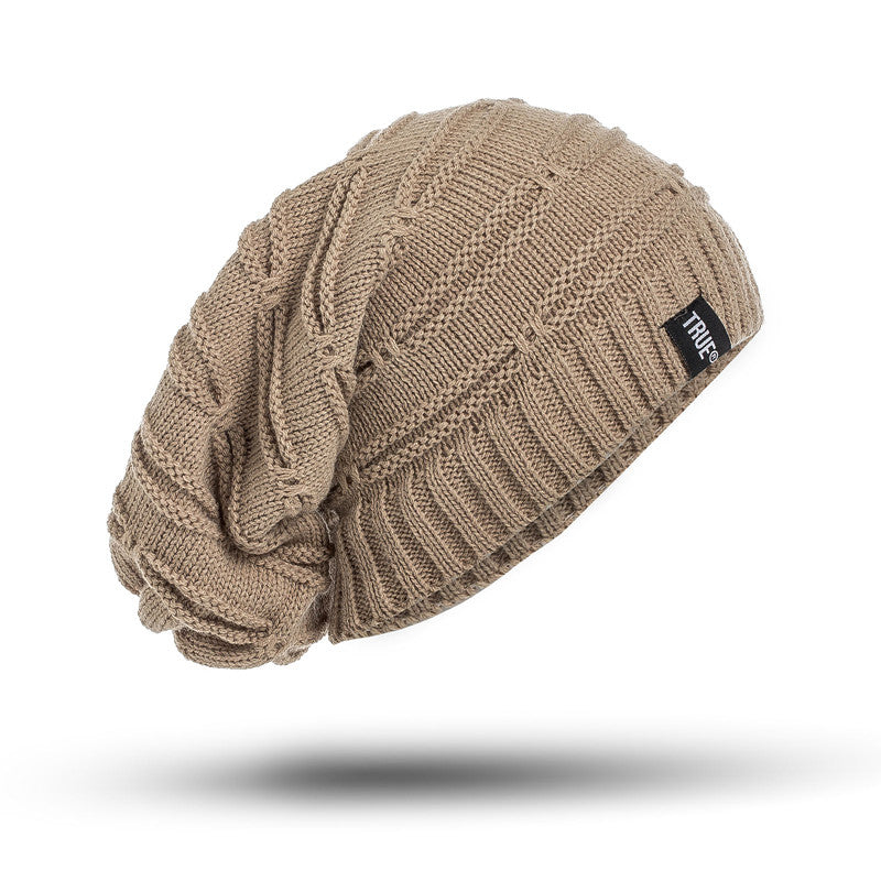 High Quality Long Size Knitted Cap, New Letter Label Winter Hat, Casual Solid Bonnet Beanies for Men and Women