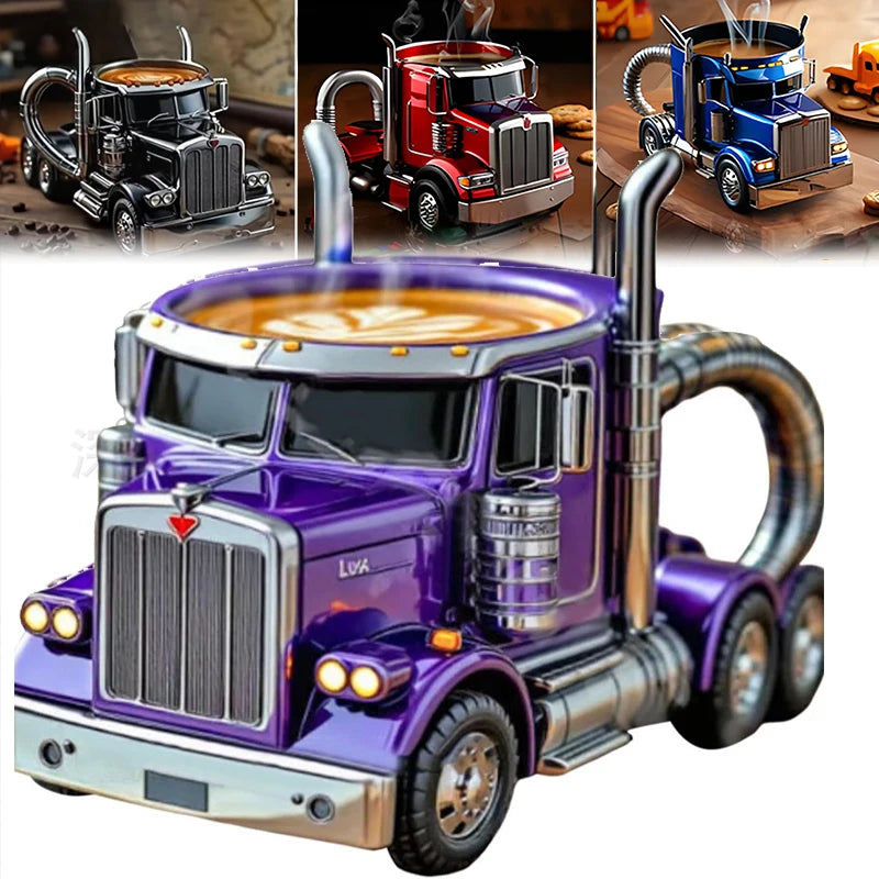 Durable Truck Coffee Mug, Semi Truck Coffee Cup, Handcrafted Semi Trailer Shaped Mug for Men and Women