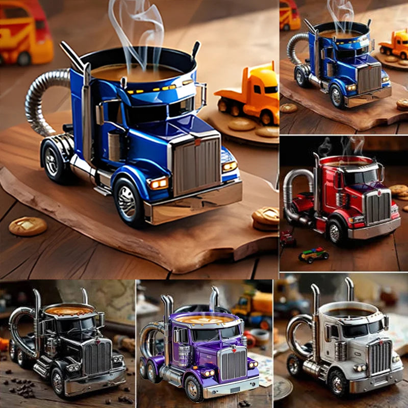 Durable Truck Coffee Mug, Semi Truck Coffee Cup, Handcrafted Semi Trailer Shaped Mug for Men and Women