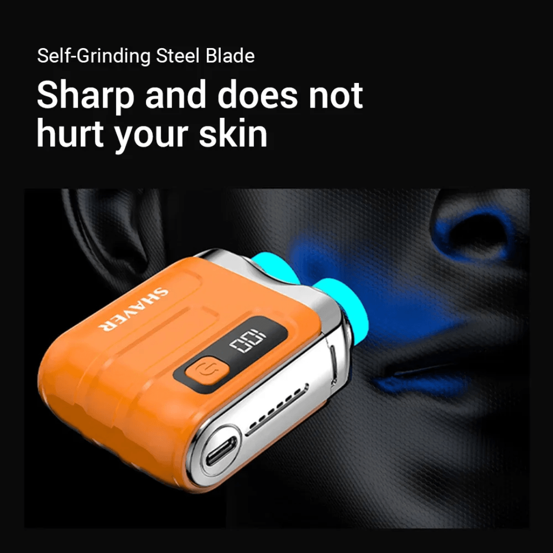Mini Electric Smart Shaver Dual Blade Rechargeable Beard Trimmer with Digital Display
