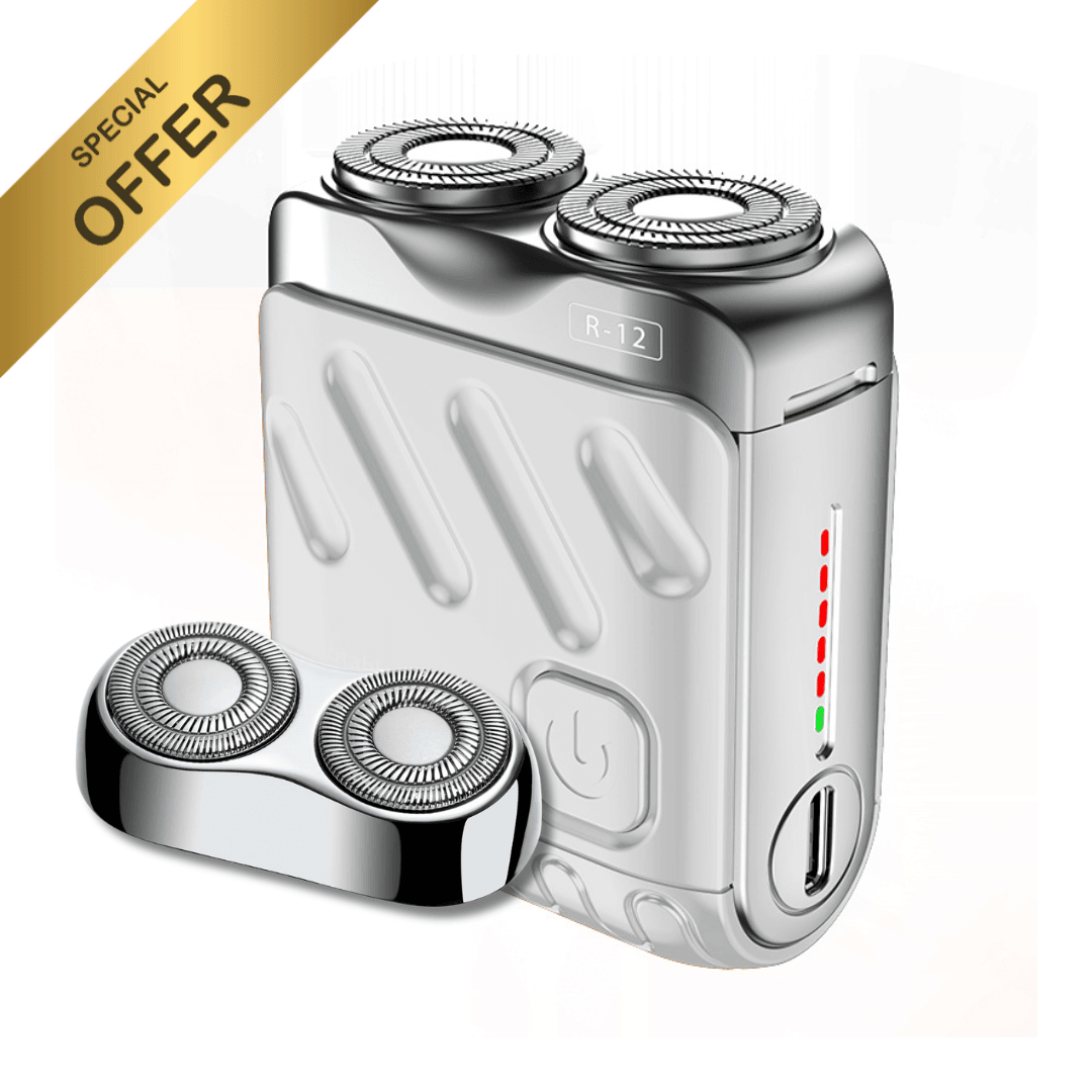 Mini Electric Smart Shaver Dual Blade Rechargeable Beard Trimmer with Digital Display