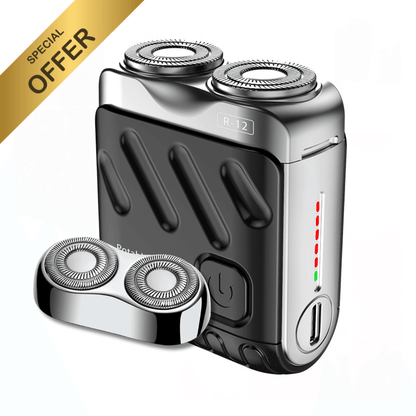 Mini Electric Smart Shaver Dual Blade Rechargeable Beard Trimmer with Digital Display