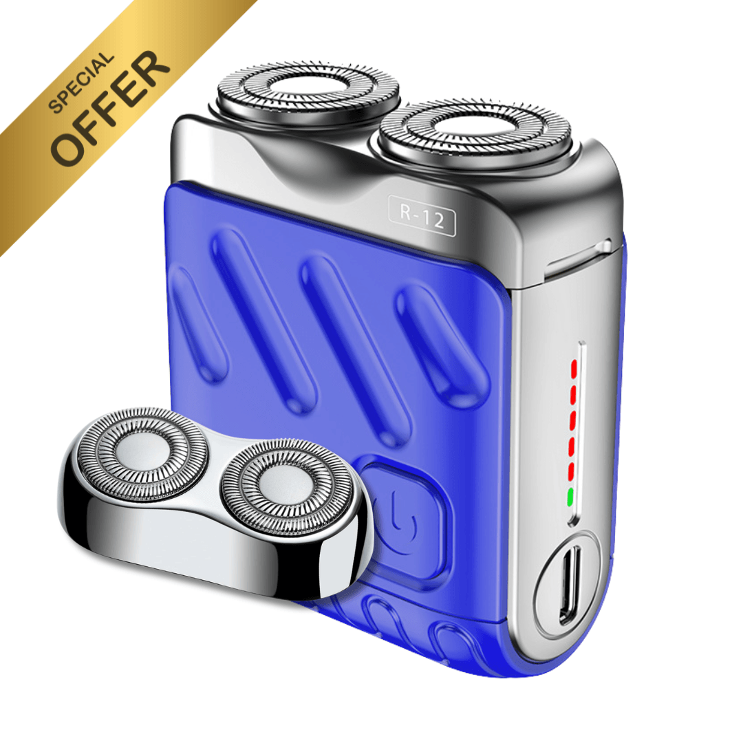 Mini Electric Smart Shaver Dual Blade Rechargeable Beard Trimmer with Digital Display