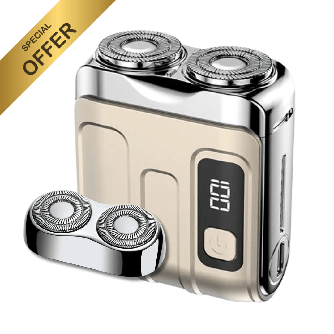 Mini Electric Smart Shaver Dual Blade Rechargeable Beard Trimmer with Digital Display