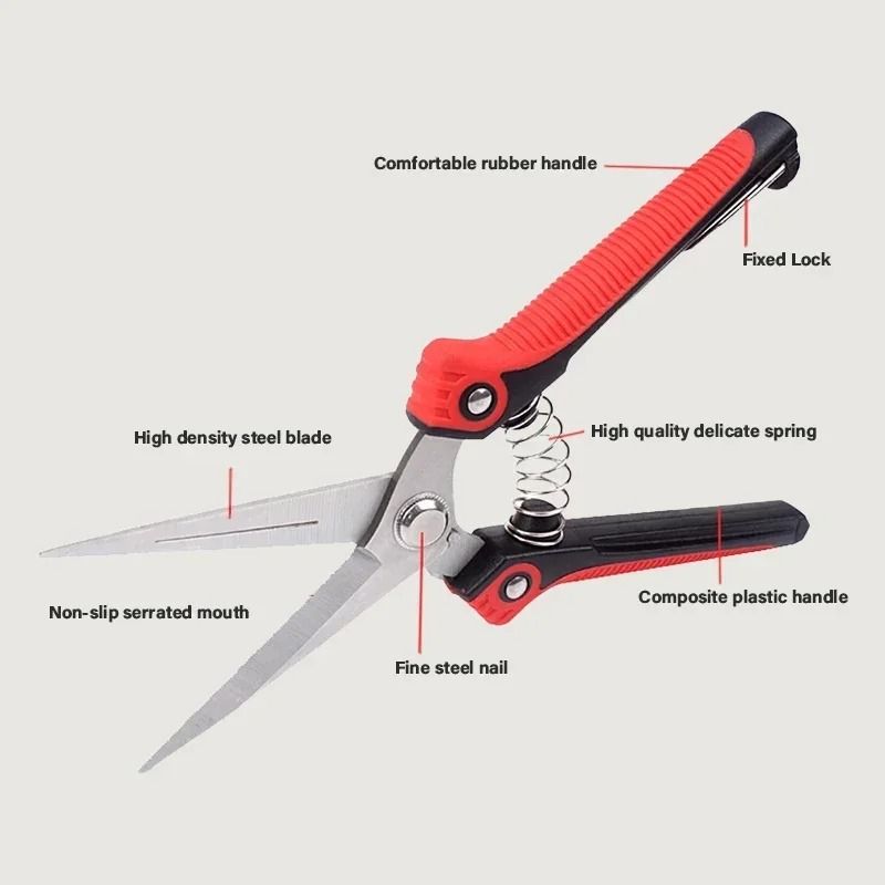 Stainless Steel Pruning Shears with Non Slip Handle