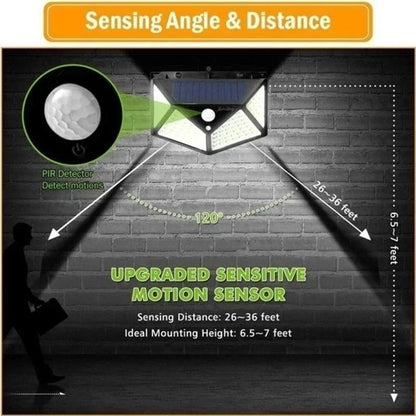 Solar Powered Outdoor Wall Light with Motion Sensor for Garden and Patio