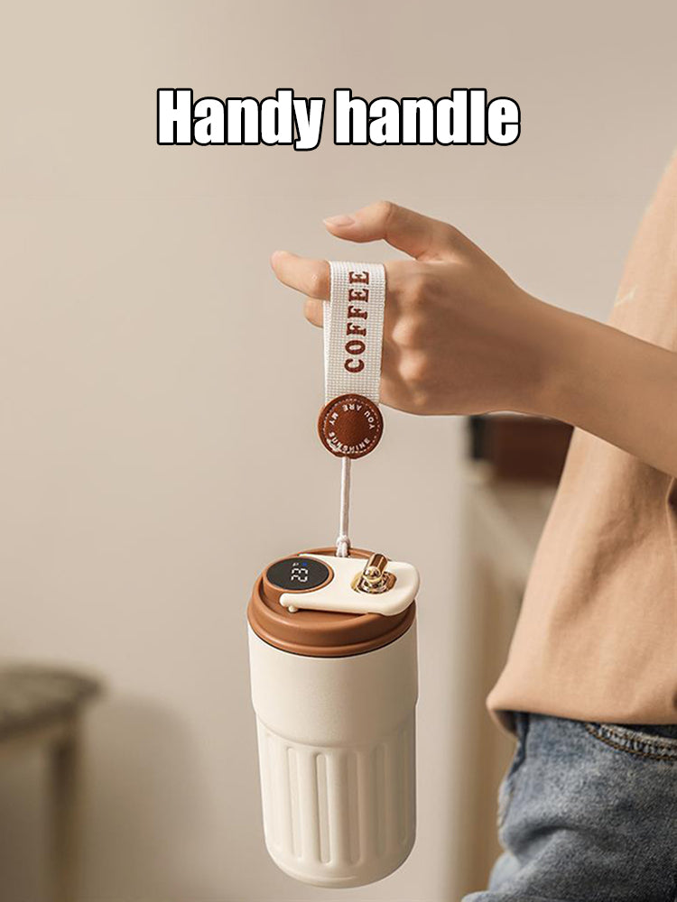 Insulated Stainless Steel Coffee Cup, Intelligent Temperature Measurement Mug, High-Aesthetic Thermal Beverage Tumbler