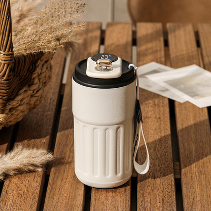 Insulated Stainless Steel Coffee Cup, Intelligent Temperature Measurement Mug, High-Aesthetic Thermal Beverage Tumbler