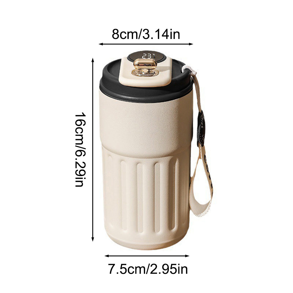 Insulated Stainless Steel Coffee Cup, Intelligent Temperature Measurement Mug, High-Aesthetic Thermal Beverage Tumbler