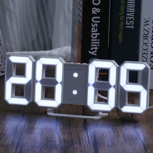 LED Digital Clock, Wall Decoration, Glow Night Mode, Bedroom Electronic Watch, Adjustable Clocks