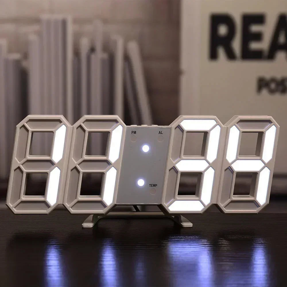 LED Digital Clock, Wall Decoration, Glow Night Mode, Bedroom Electronic Watch, Adjustable Clocks