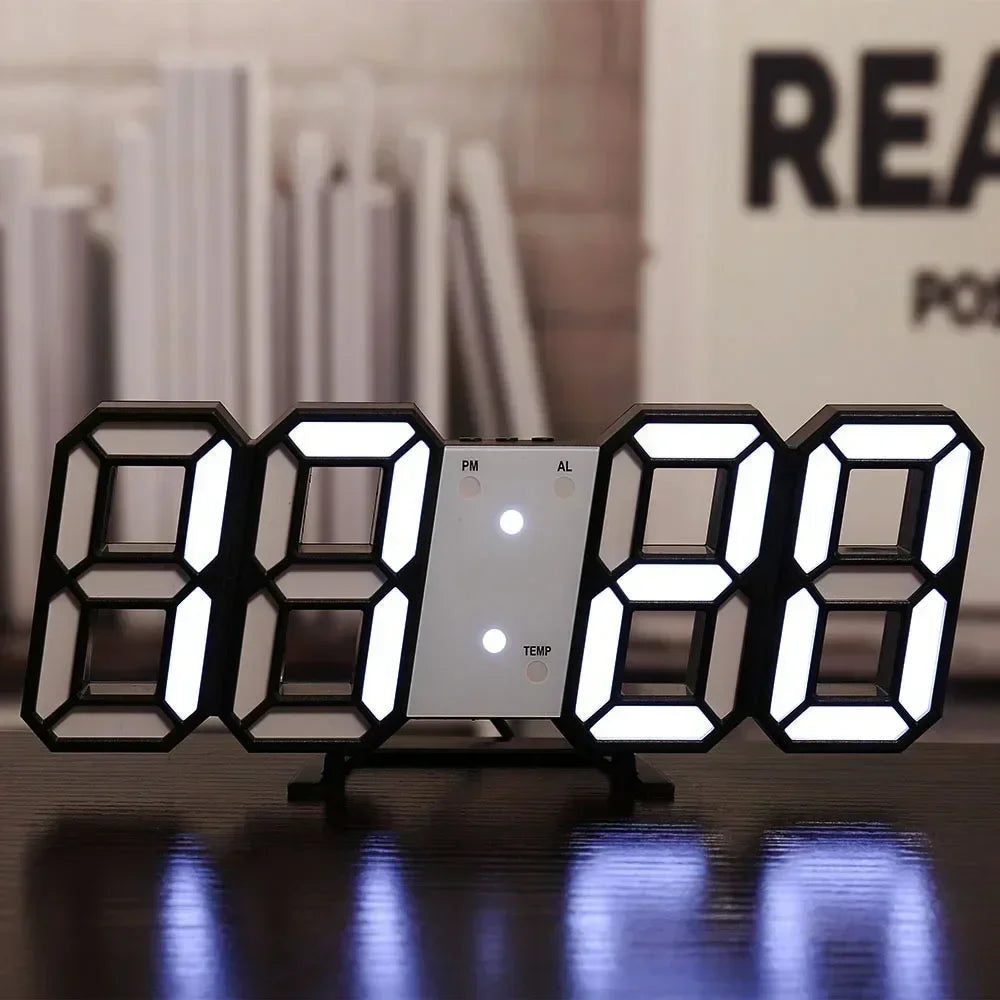 LED Digital Clock, Wall Decoration, Glow Night Mode, Bedroom Electronic Watch, Adjustable Clocks