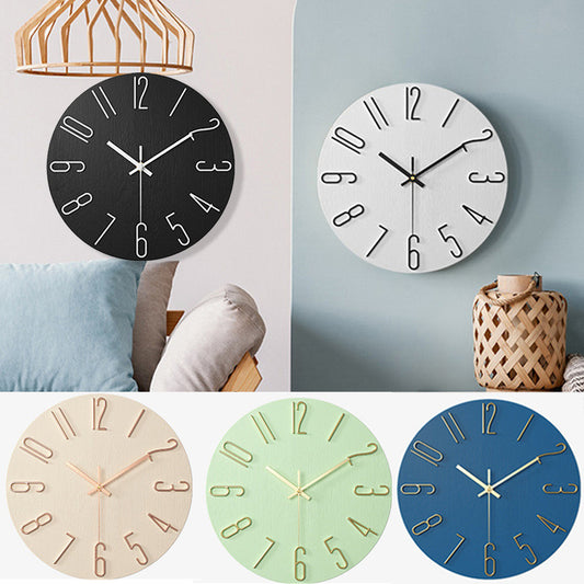 Wall Clock, Battery Powered Clocks, 12 inch, Small Clock, Analog Clock, Home Office Bedroom Kitchen Classroom School
