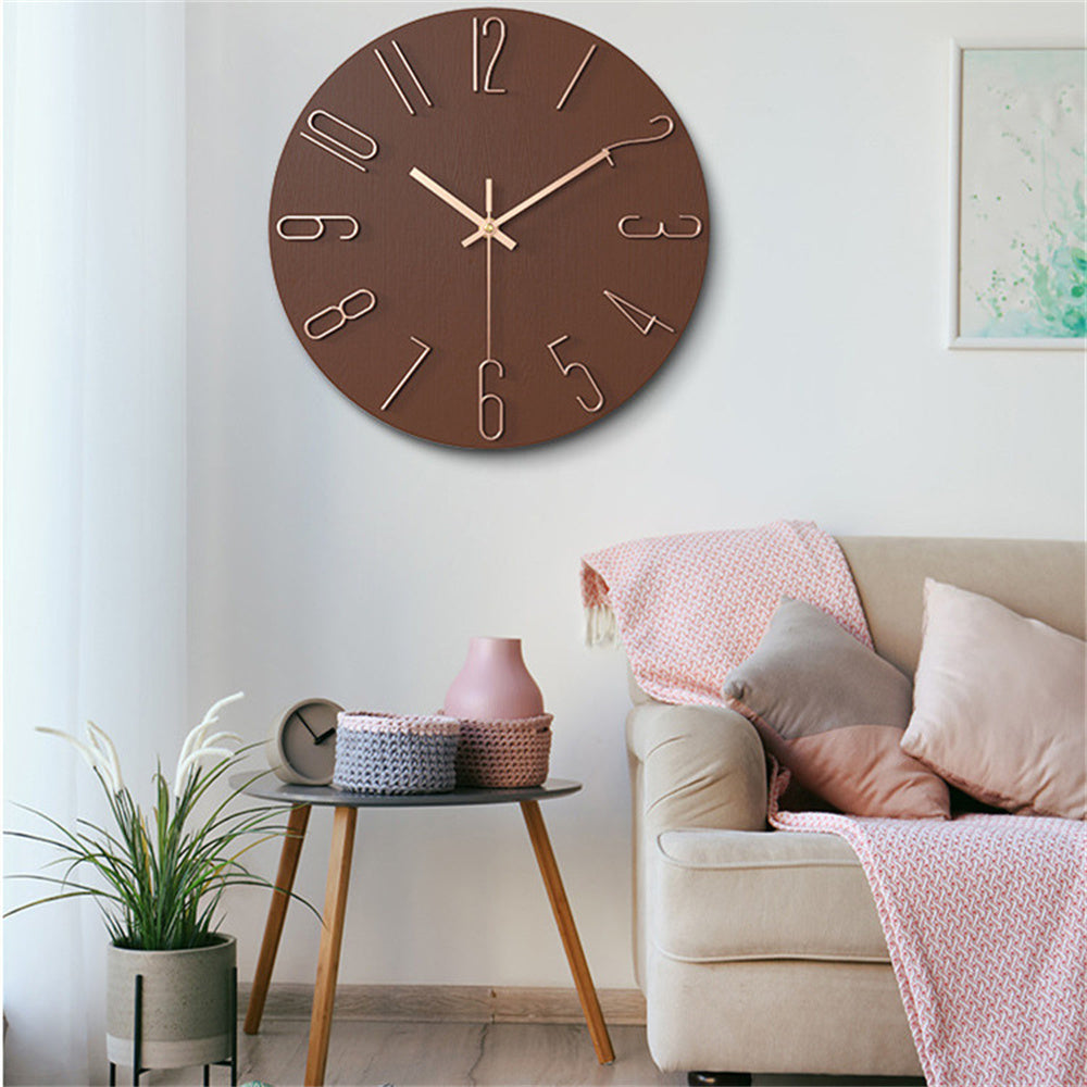 Wall Clock, Battery Powered Clocks, 12 inch, Small Clock, Analog Clock, Home Office Bedroom Kitchen Classroom School
