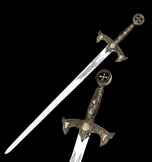 Knight Templar Long Sword | 38-Inch Hand-Forged Medieval Crusader Replica Sword