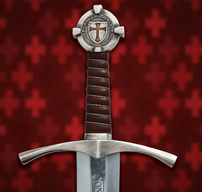 Templar Crusader Sword | 38-Inch Medieval Knight Replica with Non Nobis Domine Inscription