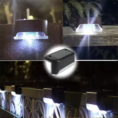Warm White LED Solar Step Lamp Outdoor Waterproof Garden Fence and Path Light