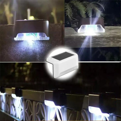 Warm White LED Solar Step Lamp Outdoor Waterproof Garden Fence and Path Light