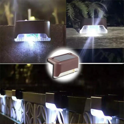 Warm White LED Solar Step Lamp Outdoor Waterproof Garden Fence and Path Light