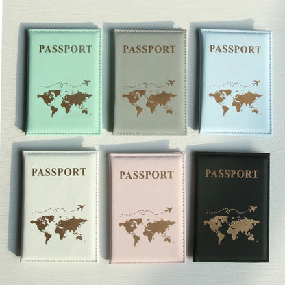 World Map Passport Cover – Waterproof Faux Leather Travel Organizer and Card Holder