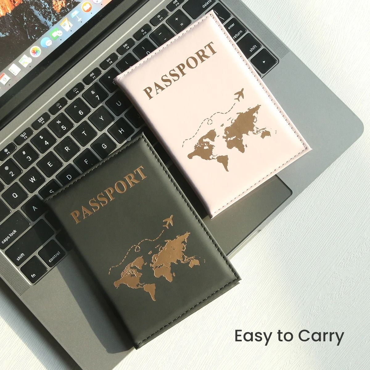 World Map Passport Cover – Waterproof Faux Leather Travel Organizer and Card Holder