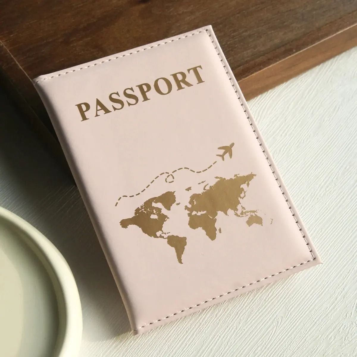 World Map Passport Cover – Waterproof Faux Leather Travel Organizer and Card Holder