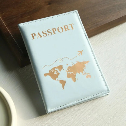 World Map Passport Cover – Waterproof Faux Leather Travel Organizer and Card Holder