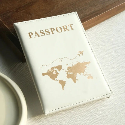 World Map Passport Cover – Waterproof Faux Leather Travel Organizer and Card Holder