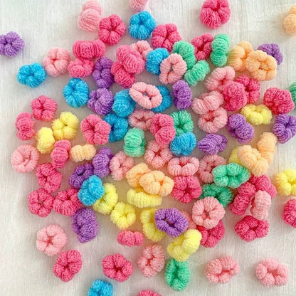 100-Piece Colorful Elastic Hair Bands Set for Kids – Soft Ponytail Holders and Small Scrunchies