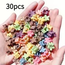 BlossomBits Mini Flower Hair Clips Set for Girls and Teens – 20/30/50 Pcs Pastel Braid Accessories