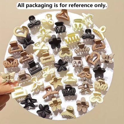 Cozy Neutrals Small Hair Clips Set for Girls and Women