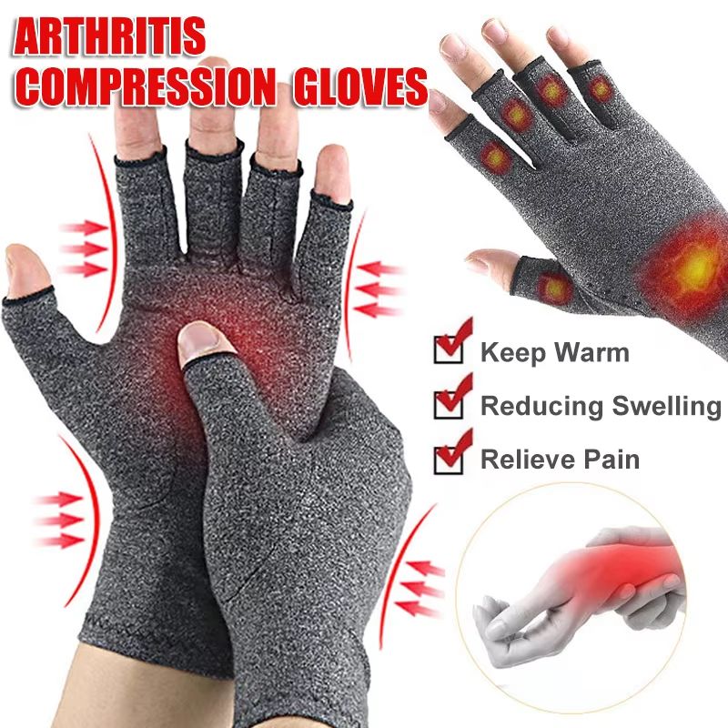 ComfortEase Fingerless Compression Gloves for Hand Pain Relief – 1 Pair