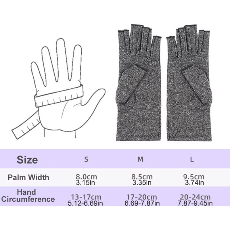ComfortEase Fingerless Compression Gloves for Hand Pain Relief – 1 Pair