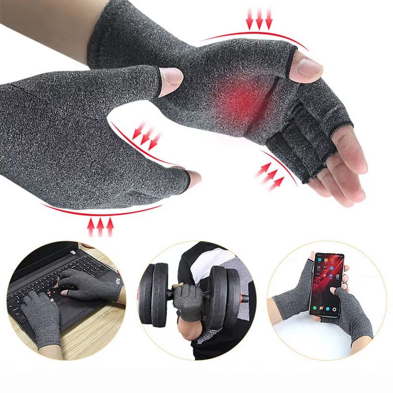 ComfortEase Fingerless Compression Gloves for Hand Pain Relief – 1 Pair