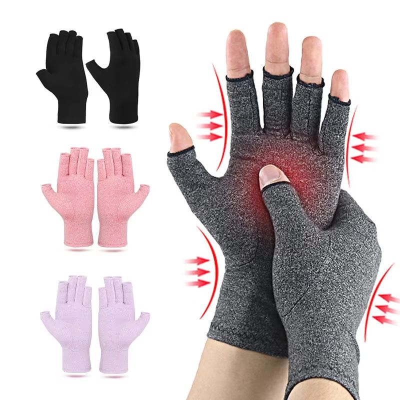 ComfortEase Fingerless Compression Gloves for Hand Pain Relief – 1 Pair