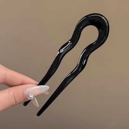 Tortoiseshell U Shaped Hair Fork Acetate Hairpin for Elegant Buns and Updos