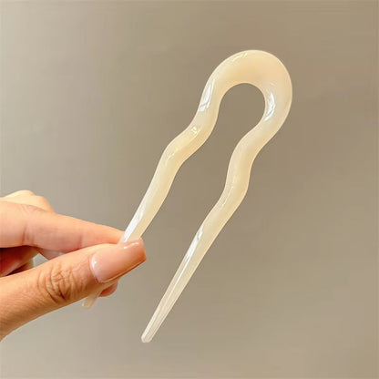 Tortoiseshell U Shaped Hair Fork Acetate Hairpin for Elegant Buns and Updos