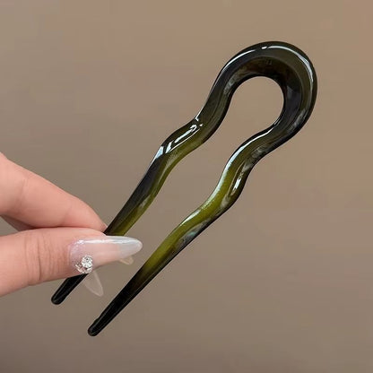 Tortoiseshell U Shaped Hair Fork Acetate Hairpin for Elegant Buns and Updos