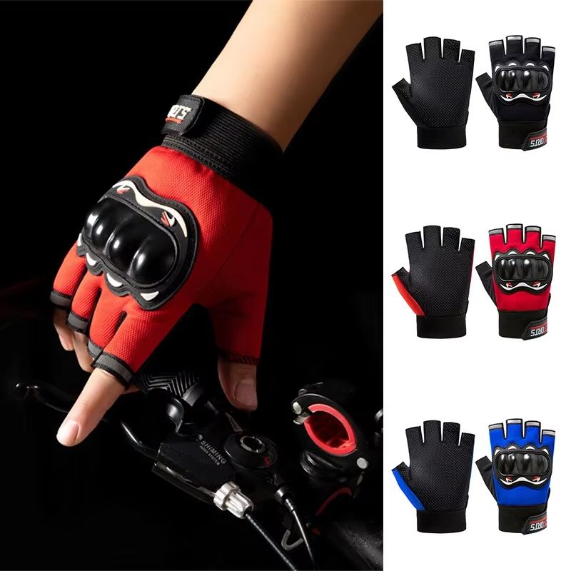 IronGrip Half Finger Motorcycle Gloves – Tactical Off-Road Racing Gloves for Men